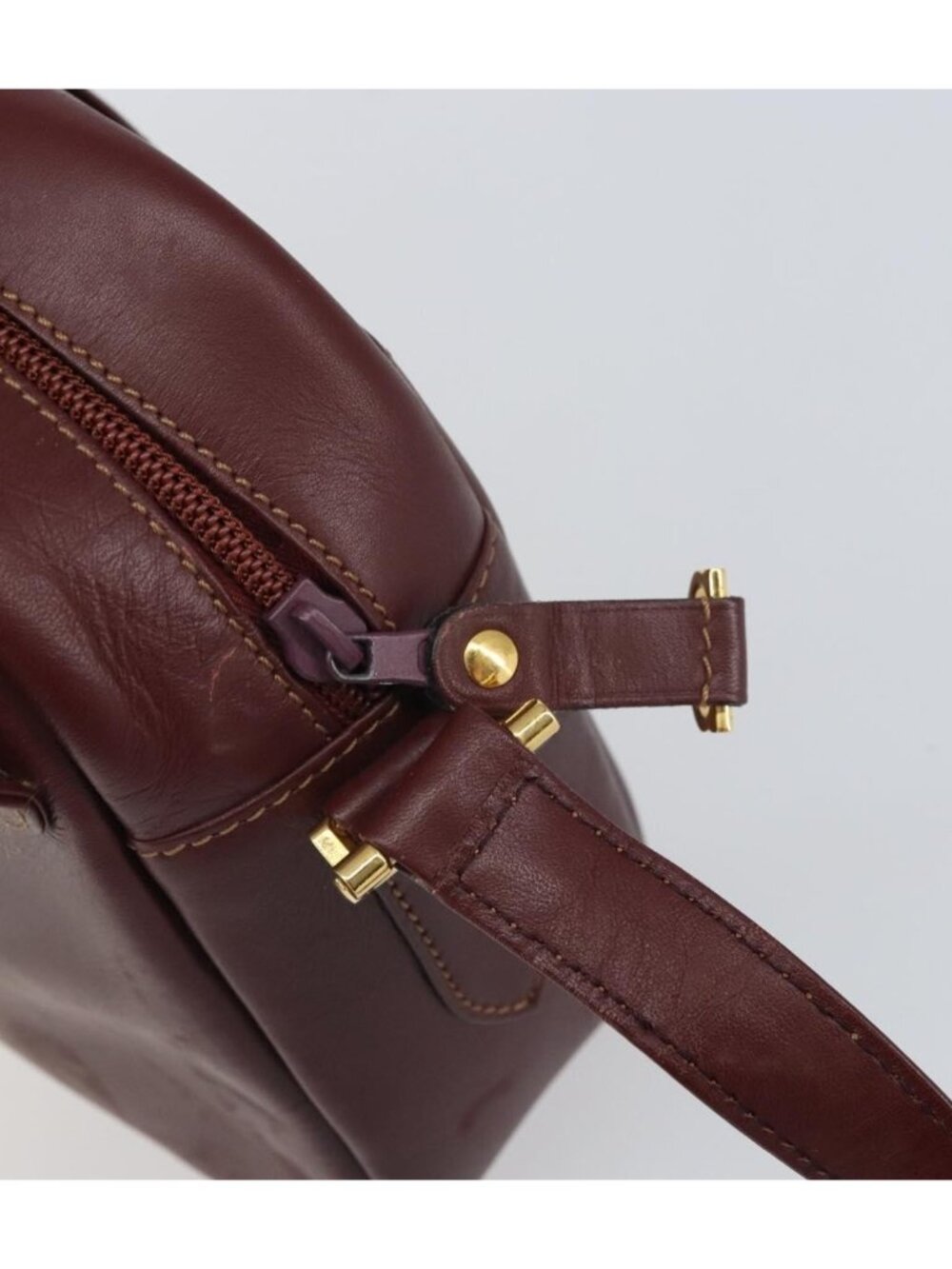 CARTIER Must Line Shoulder Bag Leather Bordeaux Gold - Picture 8 of 16